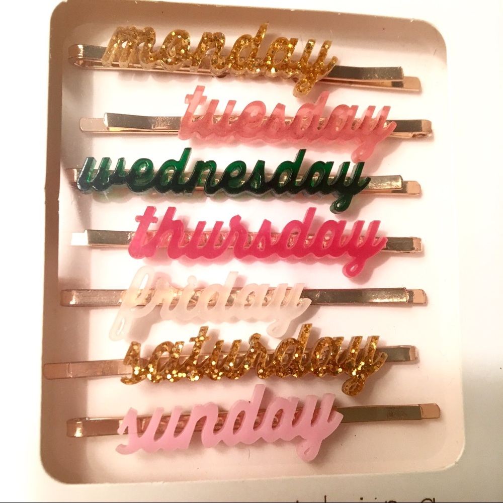 Hair pins for each day of the week
